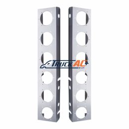 Peterbilt Stainless Front Air Cleaner Bracket Only - 12 Light Cutouts - United Pacific 30060
