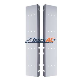 Peterbilt Stainless Front Air Cleaner Brackets Only - 4 Light Cutouts Each (Pair) - United Pacific 30975-1
