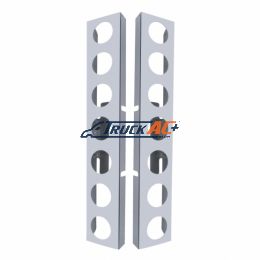 Kenworth Stainless Front Air Cleaner Bracket Only - 14 Light Cutouts (Pair) - United Pacific 31465