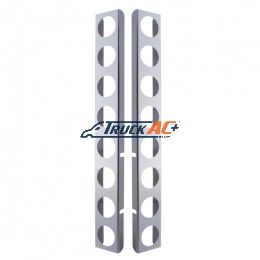Peterbilt Stainless Rear Air Cleaner Bracket Only - 16 Light Cutouts - United Pacific 31467