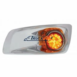 Fog Light Cover With 17 Amber LED Reflector Watermelon Lights For 2007-17 KW T660- Driver -Amber Lens - United Pacific 42704