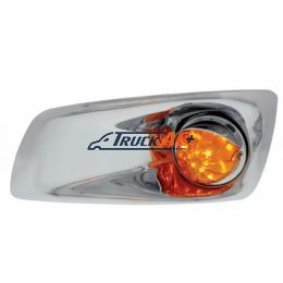 Fog Light Cover With 17 Amber LED Watermelon Light & Visor For 2007-17 KW T660- Driver -Amber Lens - United Pacific 42710