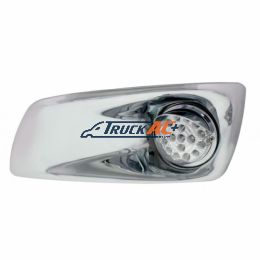 Fog Light Cover With Amber LED Clear Style Reflector Light & Visor For 2007-17 KW T660- Driver -Clear Lens - United Pacific 42713
