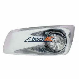 Fog Light Cover With Amber LED Reflector Watermelon Light & Visor For 2007-17 KW T660- Driver -Clear Lens - United Pacific 42715