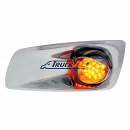 Fog Light Cover With 19 LED Reflector Light & Visor For 2007-17 KW T660 (Driver) - Amber LED/ Amber Lens - United Pacific 42730