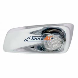 Fog Light Cover With 19 LED Reflector Light & Visor For 2007-17 KW T660 (Driver) - Amber LED/ Clear Lens - United Pacific 42731