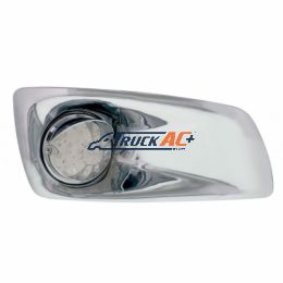 Fog Light Cover With Amber LED Watermelon Light & Visor For 2007-17 KW T660- Passenger -Clear Lens - United Pacific 42743