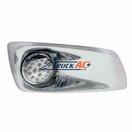 Fog Light Cover With 17 Amber LED Clear Style Reflector Light & Visor For 2007-17 KW T660- Passenger -Clear Lens - United Pacific 42745