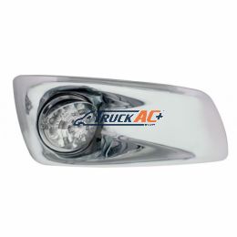 Fog Light Cover With Amber LED Reflector Watermelon Light & Visors For 2007-17 KW T660- Passenger -Clear Lens - United Pacific 42747