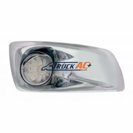 Fog Light Cover With 17 Amber LED Hi/Lo Watermelon Light & Visor For 2007-17 KW T660- Passenger -Clear Lens - United Pacific 42749