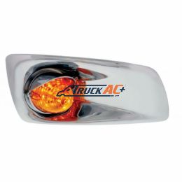 Fog Light Cover With 19 LED Beehive Light & Visor For 2007-17 KW T660 (Passenger) - Amber LED/ Amber Lens - United Pacific 42760