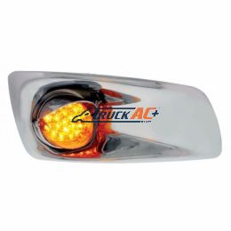 Fog Light Cover With 19 LED Reflector Light & Visor For 2007-17 KW T660 (Passenger) - Amber LED/ Amber Lens - United Pacific 42762