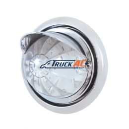Front Bumper Light With 17 Amber LED Dual Function Watermelon Light & Visor For Fl Columbia - Clear Lens - United Pacific 39151
