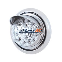 Front Bumper Light With 17 Amber LED Dual Function Clear Reflector Light & Visor For FL Columbia - Clear Lens - United Pacific 39153