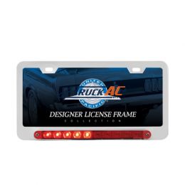 Deluxe License Plate Frame W/Split Turn Function LED Light - Chrome - United Pacific 39397