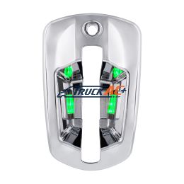 6 LED Chrome Door Handle Cover For 2018-2025 Freightliner Cascadia - Passenger, Green LED - United Pacific 42539