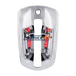 6 LED Chrome Door Handle Cover For 2018-2025 Freightliner Cascadia - Passenger, Red LED - United Pacific 42541