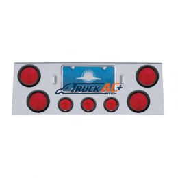 Stainless Rear Center Panel With 4X 4" Lights & 3X 2-1/2" Flat Lights & Grommets - United Pacific 21612