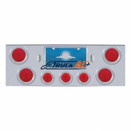 Chrome Rear Center Panel With Four 4" Lights & Three 2-1/2" Lights & Bezels - United Pacific 21614