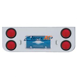 Chrome Rear Center Panel With Four 4" Lights & Grommets - United Pacific 30209