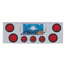 Chrome Rear Center Panel With Four 4" Lights & Three 2-1/2" Beehive Lights & Grommets - United Pacific 31596