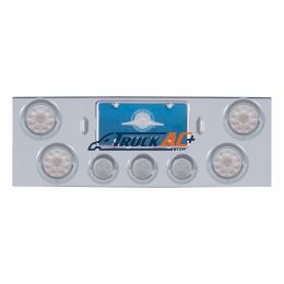 CR Rear Center Panel With 4X 10 LED 4" Lights & 3X 13 LED 2-1/2" Lights & Visors -Red LED/Clear Lens - United Pacific 34510