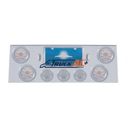 SS Rear Center Panel With 4X 10 LED 4" Lights & 3X 13 LED 2-1/2" Lights & Bezel -Red LED/Clear Lens - United Pacific 34602