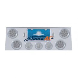 SS Rear Center Panel With 4X 12 LED 4" Reflector Light & 3X 13 LED 2-1/2" Light & Bezel -Red LED/Clear Lens - United Pacific 34606