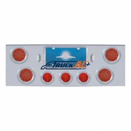 CR Rear Center Panel With 4X 12 LED 4" Reflector Lights & 3X 13 LED 2-1/2" Beehive Lights -Red LED & Lens - United Pacific 34613