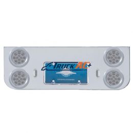 Chrome Rear Center Panel With Four 12 LED 4" Reflector Lights & Bezels - Red LED/Clear Lens - United Pacific 34623
