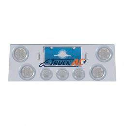 SS Rear Center Panel With 4X 7 LED 4" Reflector Lights & 3X 13 LED 2-1/2" Lights -Red LED/Clear Lens - United Pacific 34663