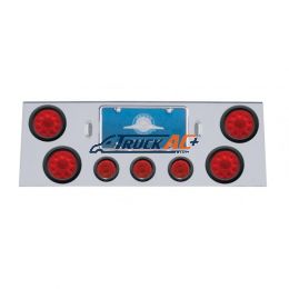 SS Rear Center Panel With 4X 10 LED 4" Lights & 3X 13 LED 2-1/2" Lights -Red LED & Lens - United Pacific 34700