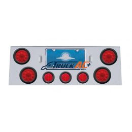 SS Rear Center Panel With 4X 10 LED 4" Lights & 3X 13 LED 2-1/2" Beehive Lights -Red LED & Lens - United Pacific 34701