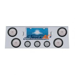 SS Rear Center Panel With 4X 10 LED 4" Lights & 3X 13 LED 2-1/2" Lights -Red LED/Clear Lens - United Pacific 34702