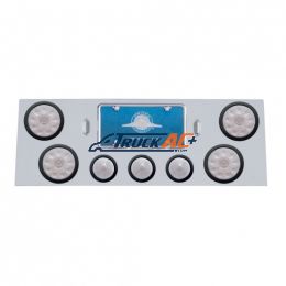 SS Rear Center Panel With 4X 10 LED 4" Lights & 3X 13 LED 2-1/2" Beehive Lights -Red LED/Clear Lens - United Pacific 34703
