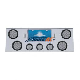 SS Rear Center Panel With 4X 12 LED 4" Reflector Lights & 3X 13 LED 2-1/2" Lights -Red LED/Clear Lens - United Pacific 34706