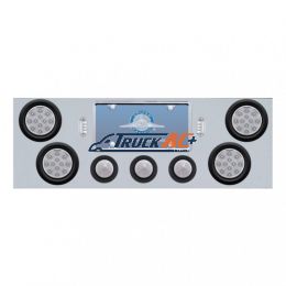 SS Rear Center Panel With 4X 12 LED 4" Reflector Light & 3X 13 LED 2-1/2" Beehive Light -Red LED/Clear Lens - United Pacific 34707