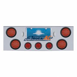 CR Rear Center Panel With 4X 12 LED 4" Reflector Lights & 3X 13 LED 2-1/2" Lights -Red LED & Lens - United Pacific 34712