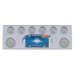 SS Rear Center Panel With 2X 7 LED 4" Reflector Light & 6X 13 LED 2-1/2" Light & Visor -Red LED/Clear Lens - United Pacific 35060