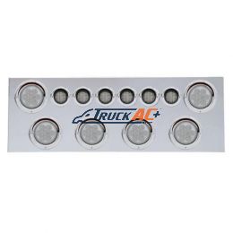 SS Rear Center Panel With 6X 7 LED 4" Reflector Lights & 6X 9 LED 2" Lights & Visors -Red LED/Clear Lens - United Pacific 35070