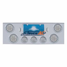 CR Rear Center Panel With 4X 7 LED 4" Reflector Light & 3X 13 LED 2-1/2" Light & Visor-Red LED/Clear Lens - United Pacific 35119