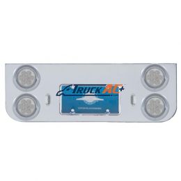 Chrome Rear Center Panel With Four 7 LED 4" Reflector Lights & Visors - Red LED/Clear Lens - United Pacific 35123