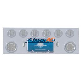 SS Rear Center Panel With 2X 7 LED 4" Reflector Light & 6X 13 LED 2-1/2" Light & Bezel -Red LED/Clear Lens - United Pacific 35160