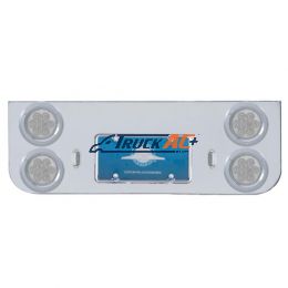 Chrome Rear Center Panel With Four 7 LED 4" Reflector Lights & Bezels - Red LED/Clear Lens - United Pacific 35223