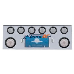 SS Rear Center Panel With 2X 10 LED 4" Lights & 6X 13 LED 2-1/2" Lights -Red LED/Clear Lens - United Pacific 35258