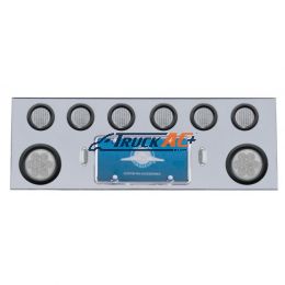 SS Rear Center Panel With 2X 7 LED 4" Reflector Lights & 6X 13 LED 2-1/2" Lights -Red LED/Clear Lens - United Pacific 35260