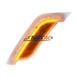 P54-1212-100, 12 Amber LED Fender Turn Signal Light For Peterbilt 579 (2012-2021) & 587 (2012-2018)- Driver, Clear Lens - United Pacific 36397