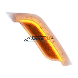 P54-1212-100R, 12 Amber LED Fender Turn Signal Light For Peterbilt 579 (2012-2021) & 587 (2012-2018)- Passenger, Clear Lens - United Pacific 36398
