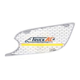 L46-6062, L46-6062R Chrome Air Intake Grille With LED GloLight For 2012-2021 Peterbilt 579 (Driver) - Amber LED/Clear Lens - United Pacific 41780