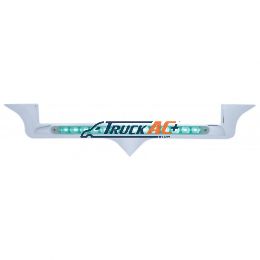Chrome Hood Emblem Trim With 14 LED Light Bar For Kenworth - Green LED/Clear Lens - United Pacific 37823